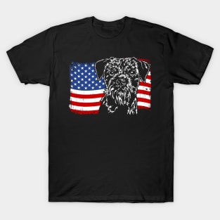 Border Terrier American Flag patriotic dog T-Shirt